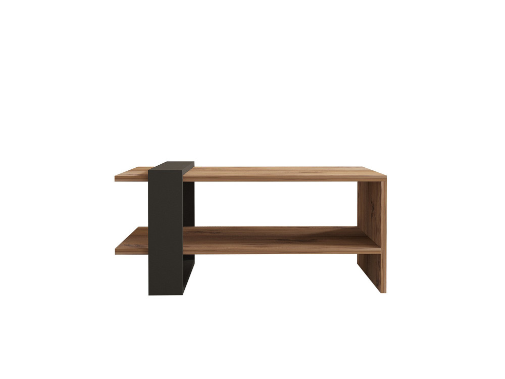 Mesa baja de madera "Ova" - 80 x 55 x 35 cm - Marrón