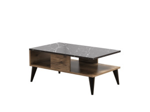 Mesa baja de madera "Lidya" - 90 x 54 x 39 cm - Marrón