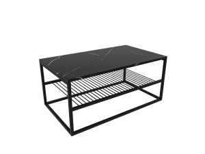 Mesa baja de madera "Asude" - 95 x 55 x 42 cm - Negra