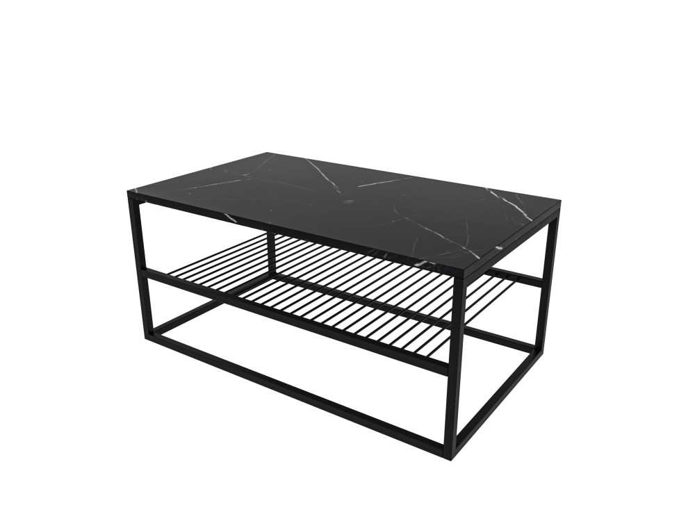 Mesa baja de madera "Asude" - 95 x 55 x 42 cm - Negra