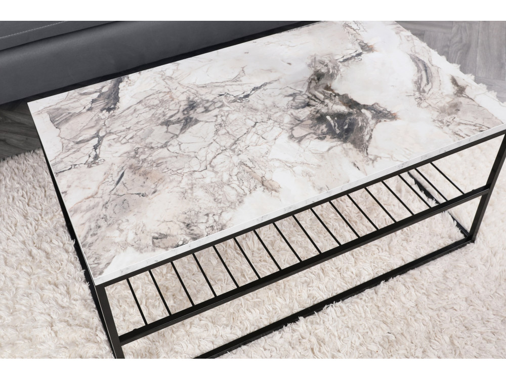 Mesa baja de madera "Asude" - 95 x 55 x 42 cm - Blanco