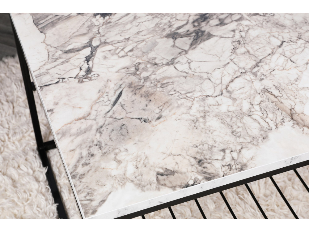 Mesa baja de madera "Asude" - 95 x 55 x 42 cm - Blanco