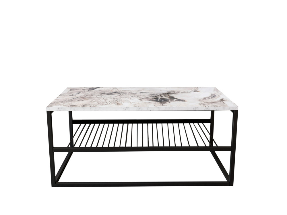 Mesa baja de madera "Asude" - 95 x 55 x 42 cm - Blanco