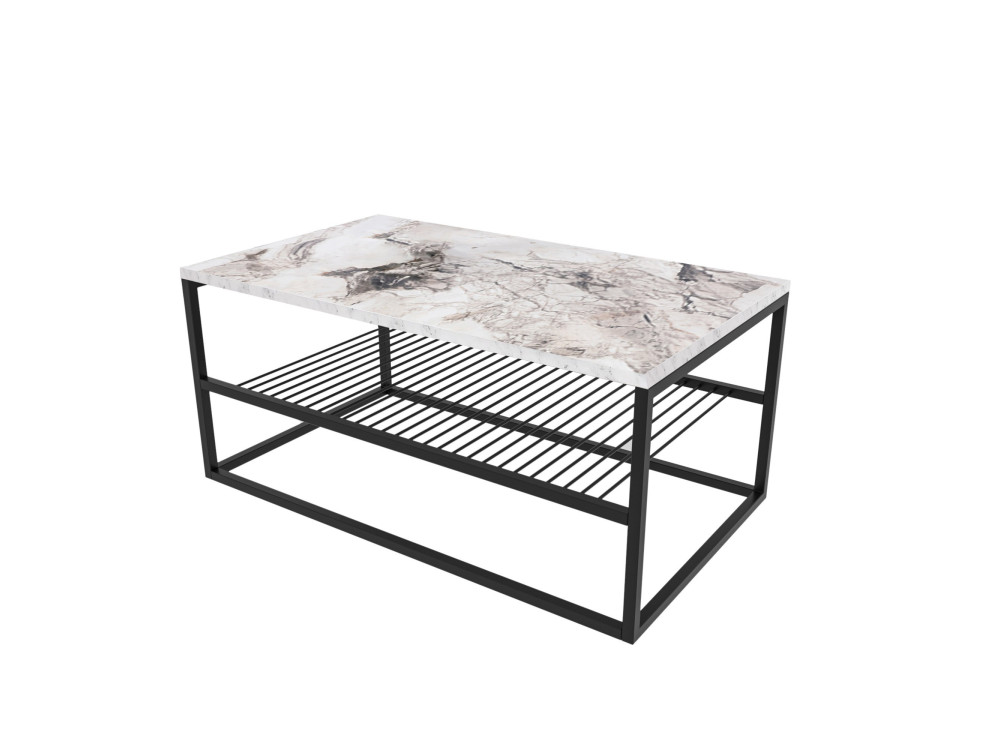 Mesa baja de madera "Asude" - 95 x 55 x 42 cm - Blanco