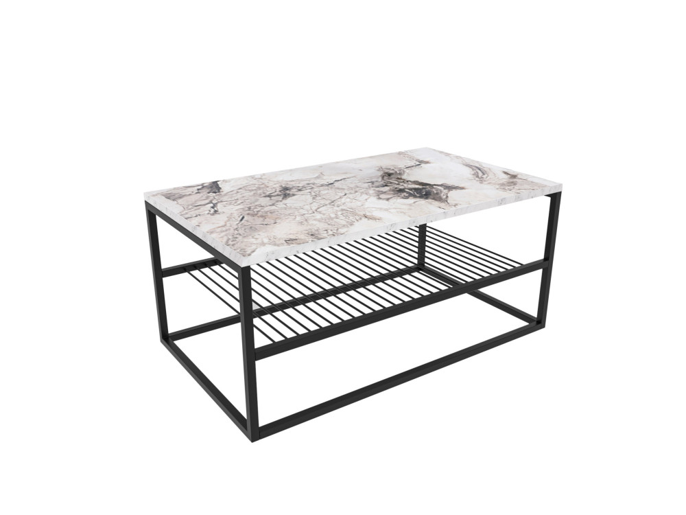 Mesa baja de madera "Asude" - 95 x 55 x 42 cm - Blanco