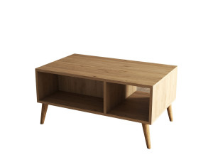 Mesa baja de madera "Exxen" - 90 x 41 x 54 cm - Marrón