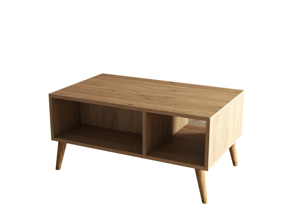 Mesa baja de madera "Exxen" - 90 x 41 x 54 cm - Marrón