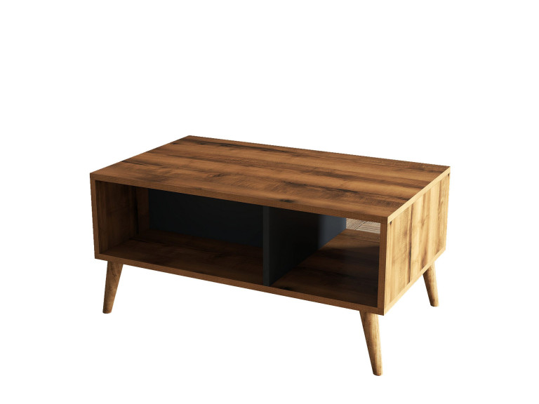 Mesa baja de madera "Exxen" - 90 x 41 x 54 cm - Gris antracita
