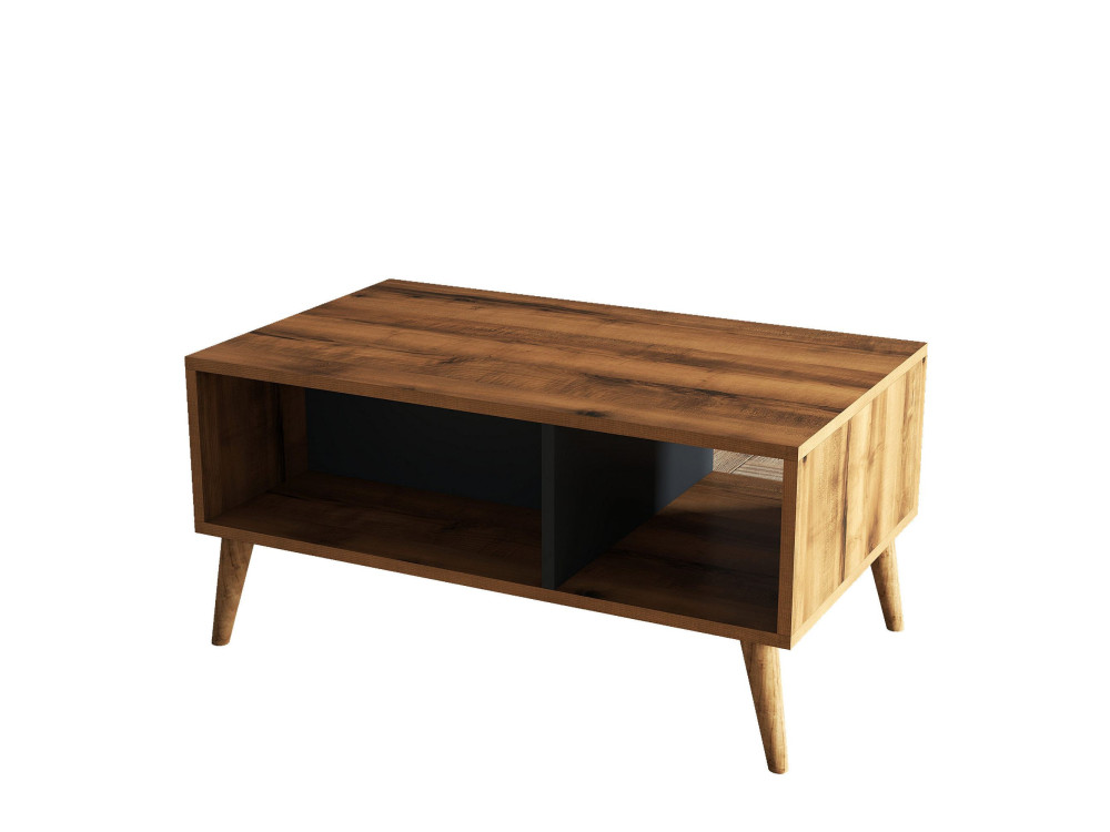 Mesa baja de madera "Exxen" - 90 x 41 x 54 cm - Gris antracita