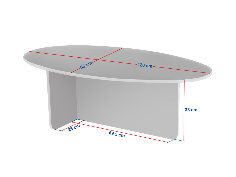 Mesa baja de madera "Orba" - 120 x 65 x 40 cm - Travertino