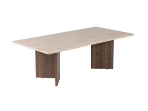 Mesa baja de madera "Sabin" - 119 x 60 x 40 cm - Travertino