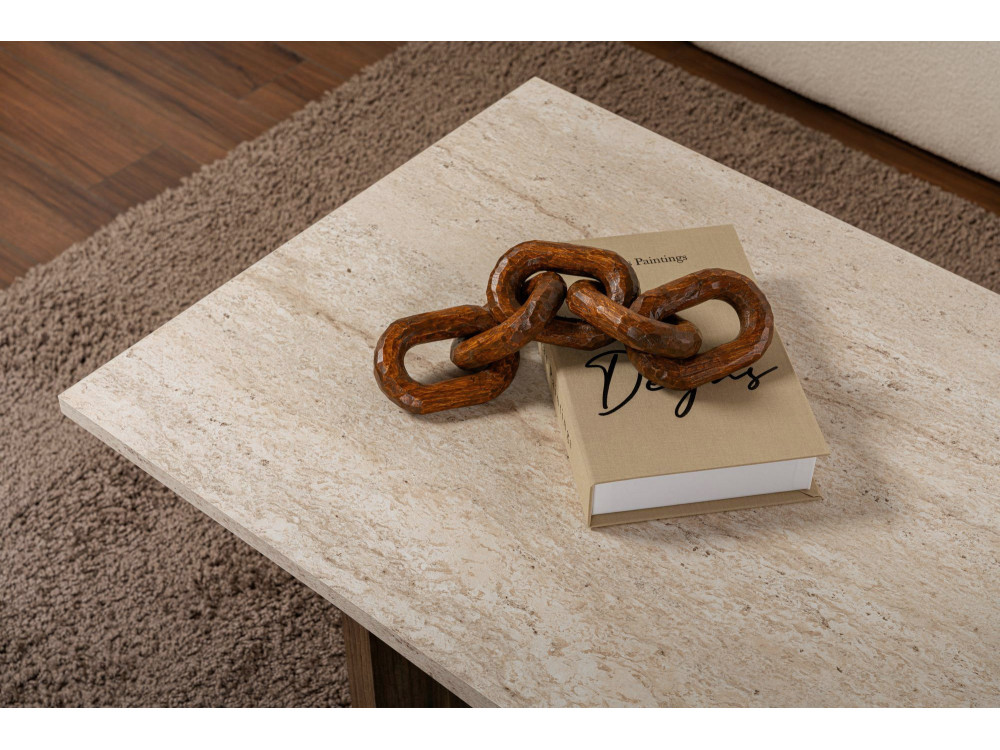 Mesa baja de madera "Sabin" - 119 x 60 x 40 cm - Travertino