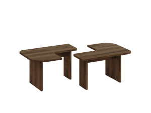 Juego de mesa baja de madera "Iris" - 90 x 45 x 35 cm - Marrón