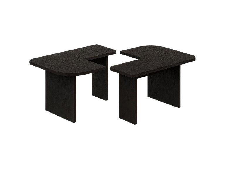 Juego de mesa baja de madera "Iris" - 90 x 45 x 35 cm - Negro