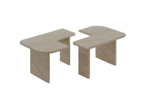 Juego de mesa baja de madera "Iris" - 90 x 45 x 35 cm - Travertino