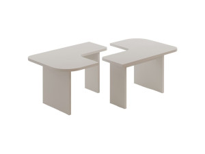 Juego de mesa baja de madera "Iris" - 90 x 45 x 35 cm - Blanco
