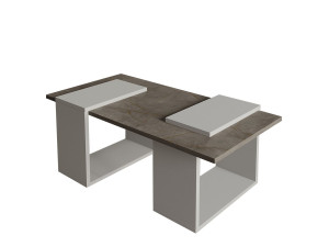 Mesa baja de madera "Matris" - 90 x 46 x 37 cm - Gris