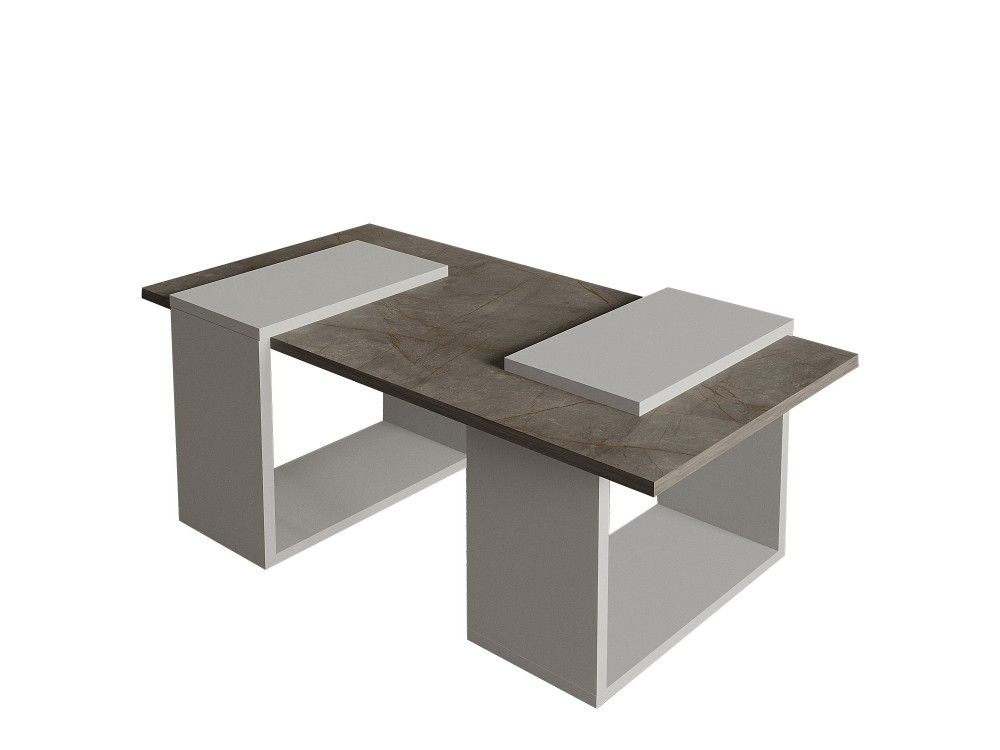 Mesa baja de madera "Matris" - 90 x 46 x 37 cm - Gris