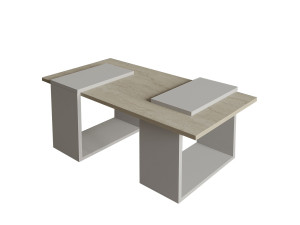 Mesa baja de madera "Matris" - 90 x 46 x 37 cm - Travertino