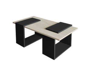 Mesa baja de madera "Matris" - 90 x 46 x 37 cm - Gris antracita