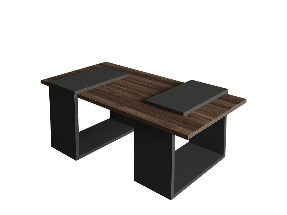 Mesa baja de madera "Matris" - 90 x 46 x 37 cm - Marrón