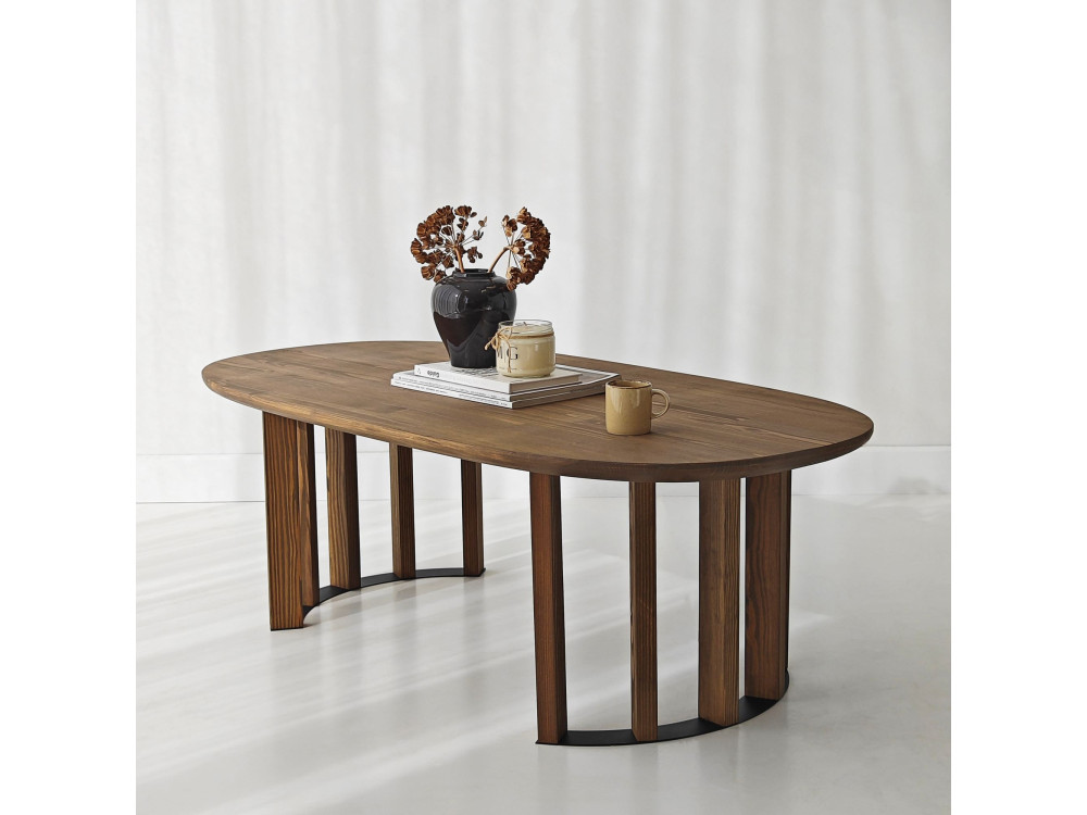 Mesa baja de madera "Elysia" - 120 x 60 x 40 cm - Marrón