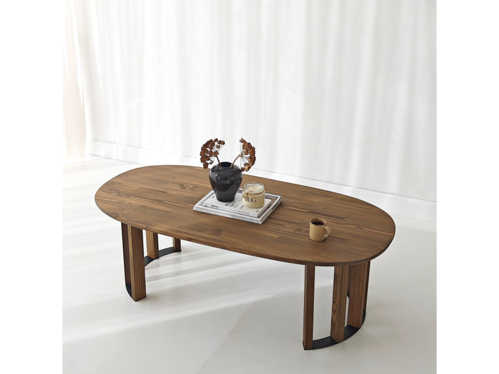 Mesa baja de madera "Elysia" - 120 x 60 x 40 cm - Marrón