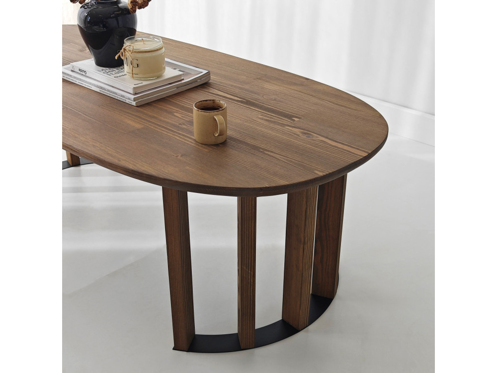Mesa baja de madera "Elysia" - 120 x 60 x 40 cm - Marrón