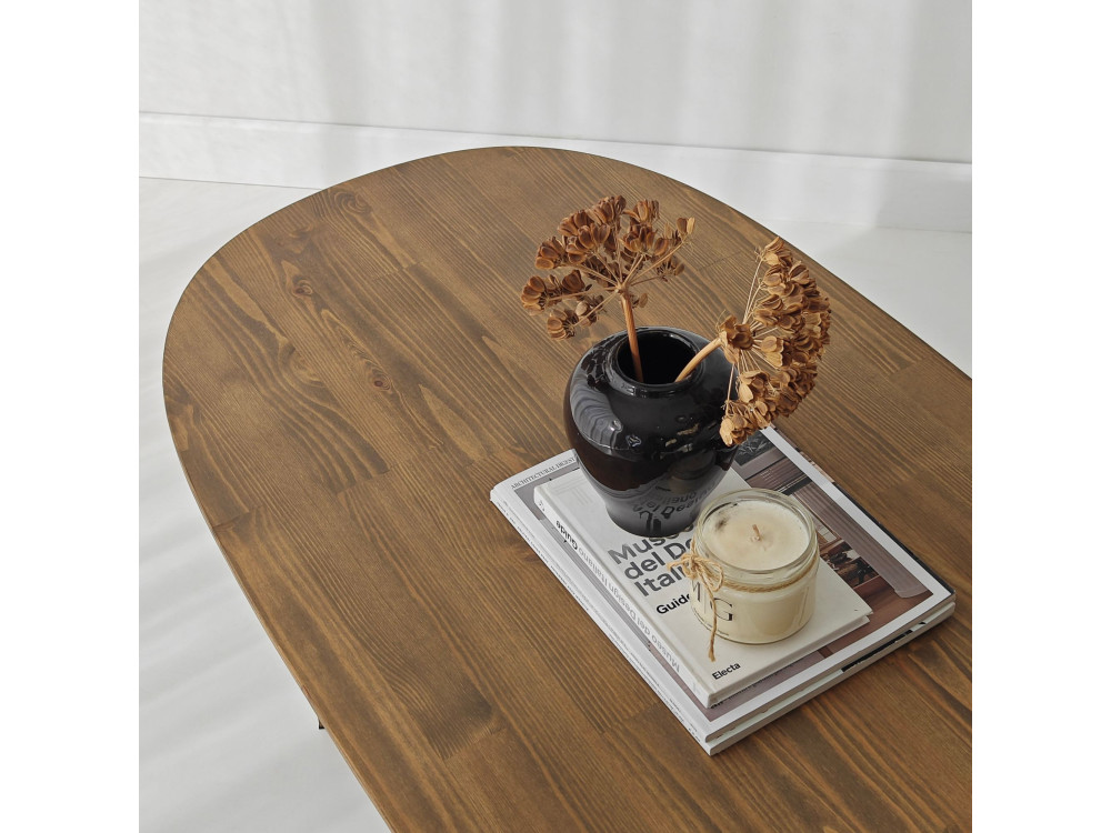 Mesa baja de madera "Elysia" - 120 x 60 x 40 cm - Marrón