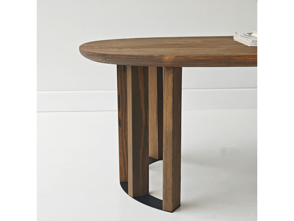 Mesa baja de madera "Elysia" - 120 x 60 x 40 cm - Marrón