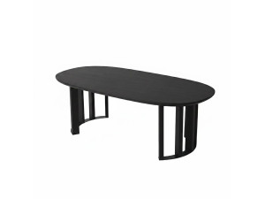 Mesa baja de madera "Elysia" - 120 x 60 x 40 cm - Negra