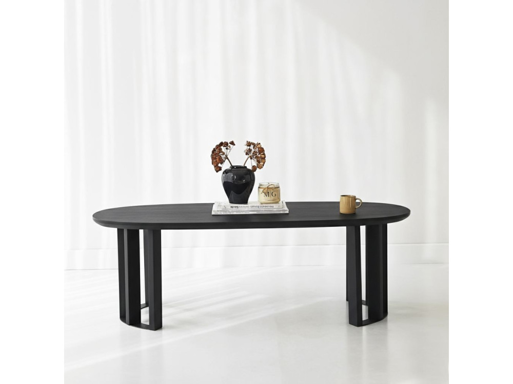 Mesa baja de madera "Elysia" - 120 x 60 x 40 cm - Negra
