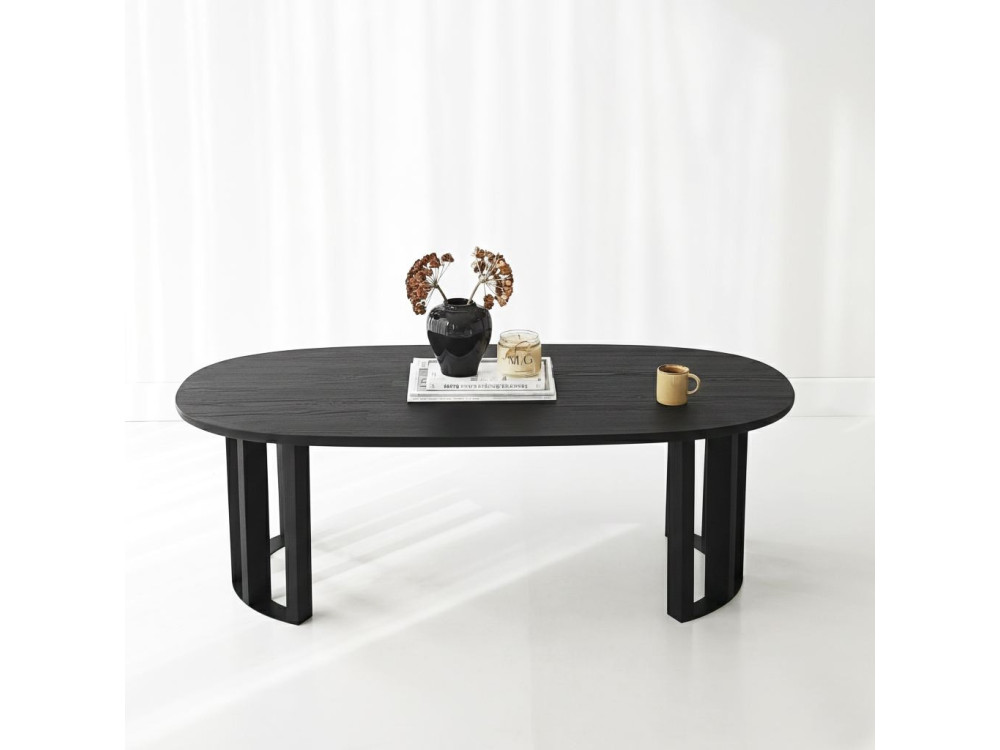 Mesa baja de madera "Elysia" - 120 x 60 x 40 cm - Negra