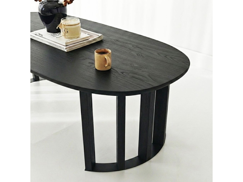 Mesa baja de madera "Elysia" - 120 x 60 x 40 cm - Negra