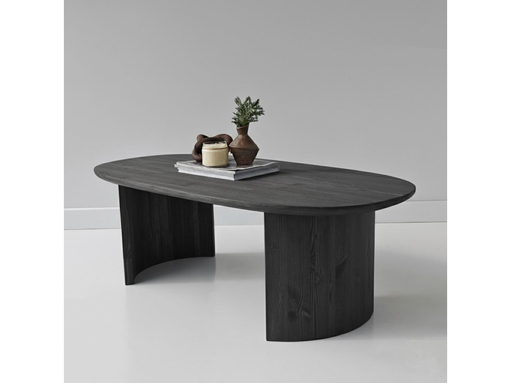 Mesa baja de madera "Hudson" - 120 x 60 x 40 cm - Gris antracita