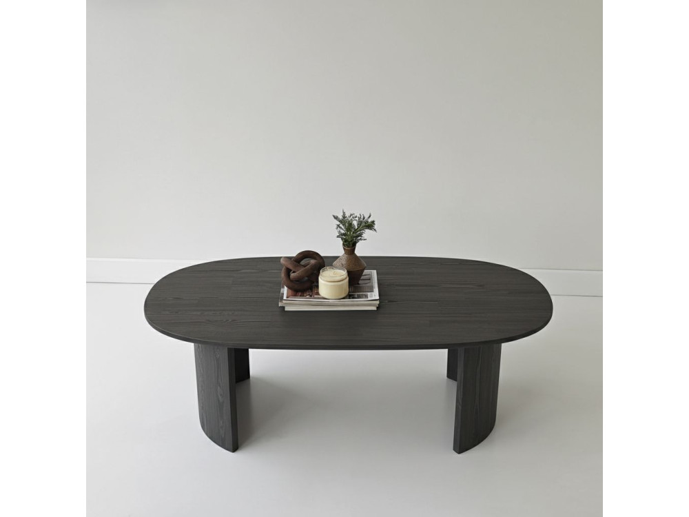 Mesa baja de madera "Hudson" - 120 x 60 x 40 cm - Gris antracita