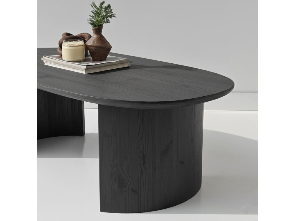 Mesa baja de madera "Hudson" - 120 x 60 x 40 cm - Gris antracita