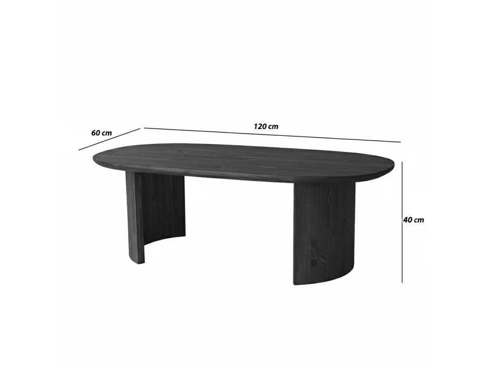 Mesa baja de madera "Hudson" - 120 x 60 x 40 cm - Gris antracita