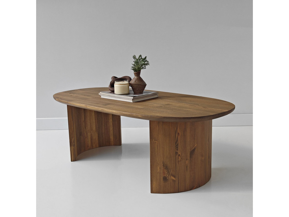 Mesa baja de madera "Hudson" - 120 x 60 x 40 cm - Marrón