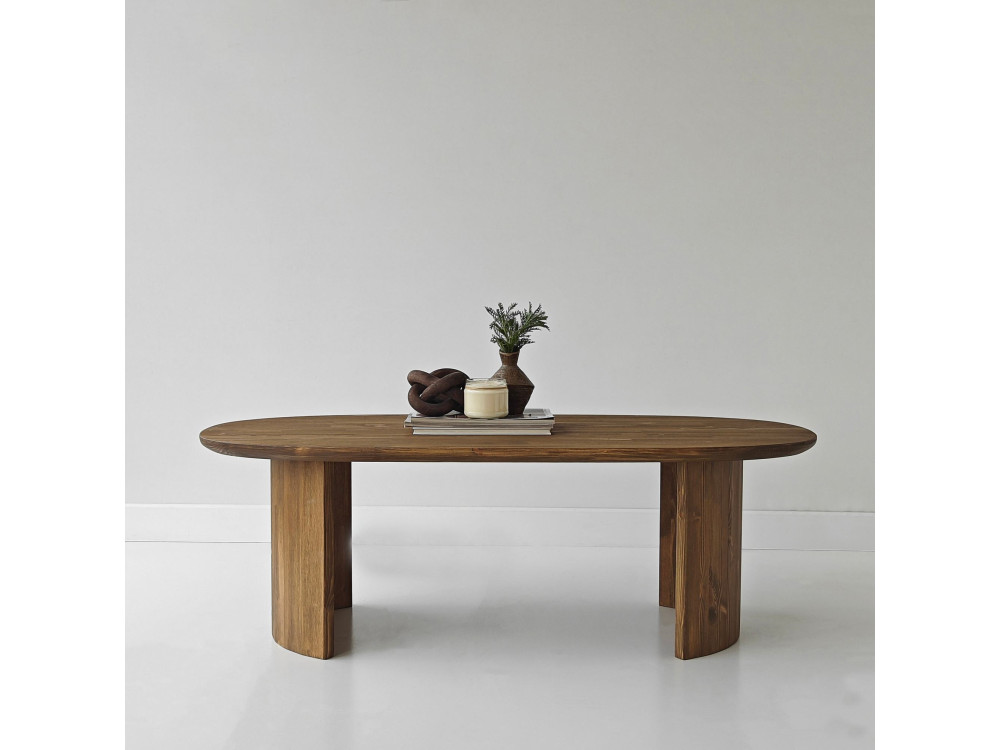 Mesa baja de madera "Hudson" - 120 x 60 x 40 cm - Marrón