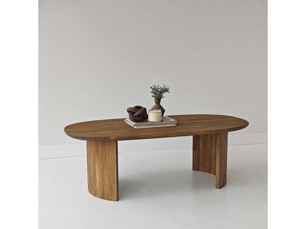 Mesa baja de madera "Hudson" - 120 x 60 x 40 cm - Marrón