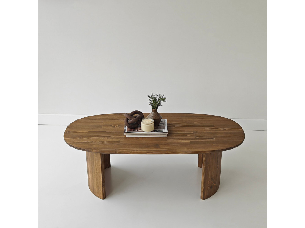 Mesa baja de madera "Hudson" - 120 x 60 x 40 cm - Marrón