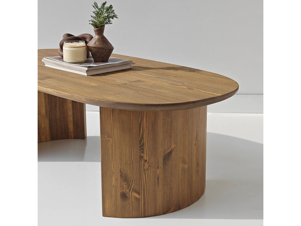 Mesa baja de madera "Hudson" - 120 x 60 x 40 cm - Marrón