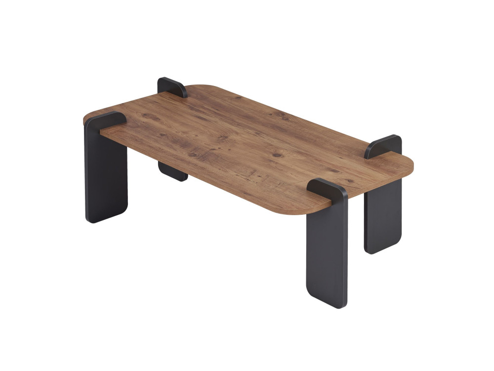 Mesa baja de madera "Renard" - 120 x 60 x 35 cm - Marrón claro