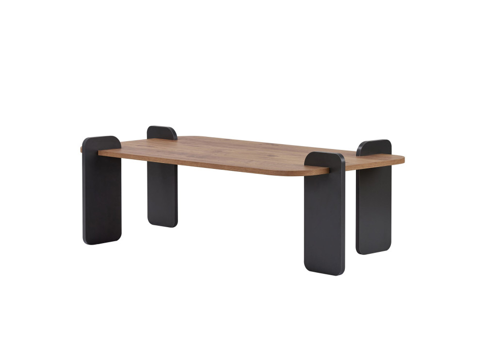 Mesa baja de madera "Renard" - 120 x 60 x 35 cm - Marrón claro