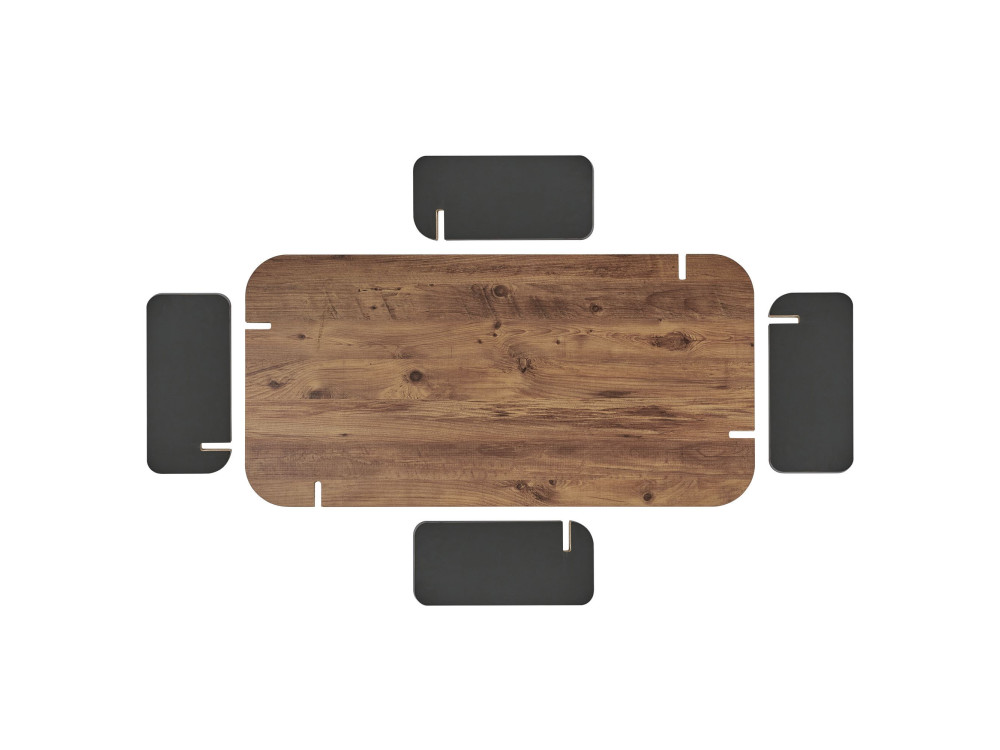 Mesa baja de madera "Renard" - 120 x 60 x 35 cm - Marrón claro