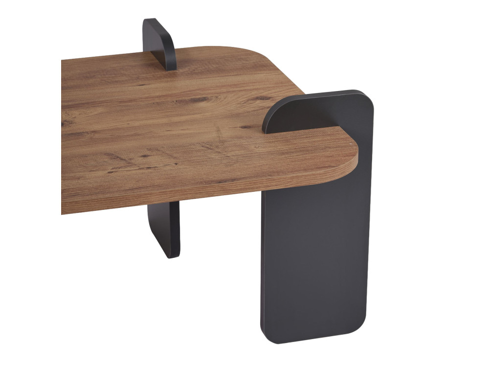 Mesa baja de madera "Renard" - 120 x 60 x 35 cm - Marrón claro