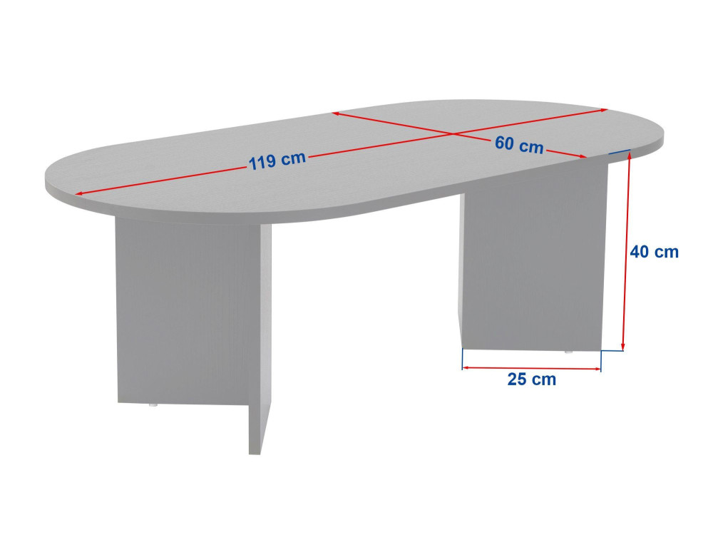 Mesa baja de madera "Renard" - 120 x 60 x 35 cm - Marrón claro