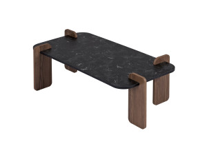 Mesa baja de madera "Renard" - 120 x 60 x 35 cm - Negra