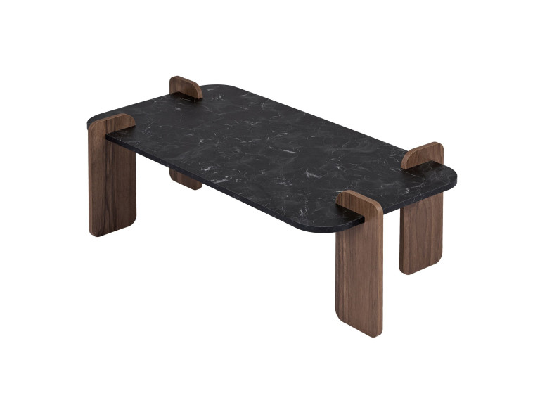 Mesa baja de madera "Renard" - 120 x 60 x 35 cm - Negra